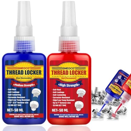 Image of Thread Lock Blue and Red, Threadlocker Medium and Strong Strength, Thread Locker for Nuts, Bolts, Fasteners and Metals, Anaerobic Curing Screw Glue to Prevent Loosening (Blue and Red)