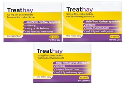 Image of 3 Months Supply Treat-hay Hayfever Relief Fexofenadine 120mg 30 Tablets x 3 Boxes (90 Tablets)