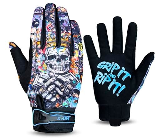 Image of WFX Motorbike Gloves for Men & Women, Skeleton-Paw Cycling Gloves Breathable Touchscreen Dirt Bike Racing Gloves for ATV, MTB, BMX & Motocross Riding Racing, Bicycle (Blue, M)