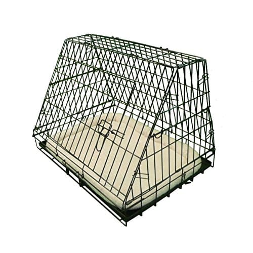 Image of Ellie-Bo Black Deluxe Slanted Medium 30-inch Folding Dog Cage/Crate with Metal Tray and Dog Bed Mat