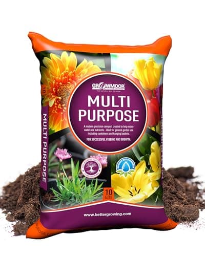 Image of Growmoor Multi-Purpose Compost for Use All Around the Garden – Promotes Healthy Growth, Vibrant Flowers & Strong Roots – 10L
