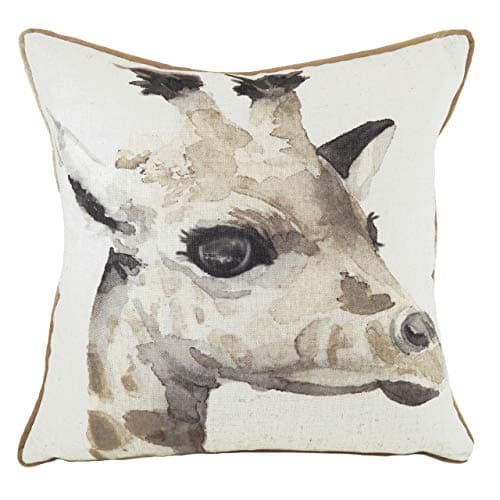 Image of Evans Lichfield Safari Giraffe Polyester Filled Cushion, White, 43 x 43cm