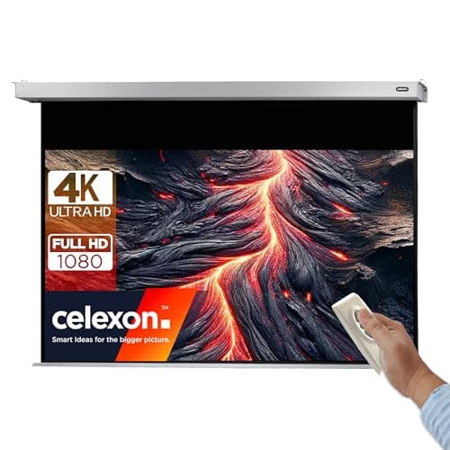 Image of celexon Professional Plus Electric screen 70" | 160x90 cm 16:9 | Electric 4K, Full-HD presentation screen for your home cinema projector | for ceiling/wall mounting | with remote control