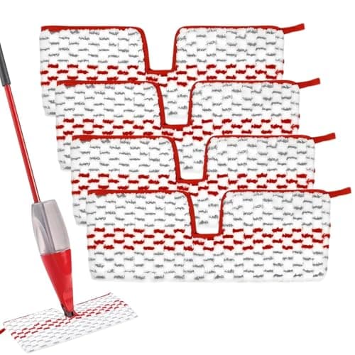 Image of Rayakt 4 Pack Spray Mop Replacement Pads, Microfiber Refill Heads Compatible with Vileda ProMist MAX, Reusable Mop Pad Replacement for Wet & Dry Use