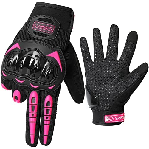 Image of LVNRIDS Motorcycle Gloves with Touchscreen Men and Women Racing Gloves for Motocross, BMX ATV MTB Riding, Road Racing, Cycling Pink L