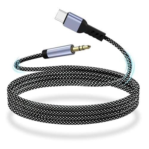 Image of YISH USB C to 3.5mm Audio Aux Jack Cable 1M： Aux to USB C Nylon, Type C to 3.5mm Headphone Stereo Cord Car Compatible with iPhone 16 Pro Max/15 Pro Max Plus Samsung Galaxy S24/S23 Ultra Pixel iPad Pro