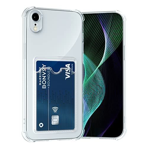 Image of AKABEILA Case for iPhone X/XS Clear Slim Phone Case Soft TPU Wallet Case Bag Cover with Card Slot Holder Shockproof 5.8 Inch