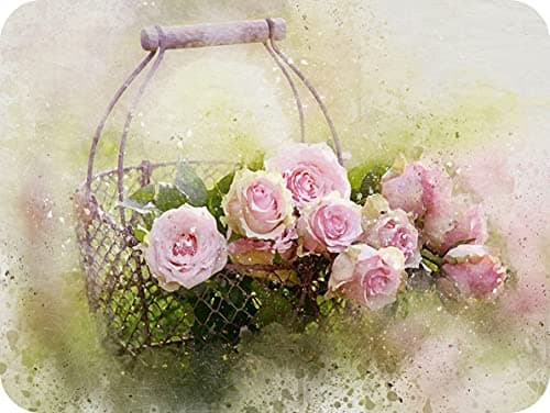 Image of Pearl Glass - Rose Basket - Glass Worktop Saver/Protector (30 x 40cm Medium)