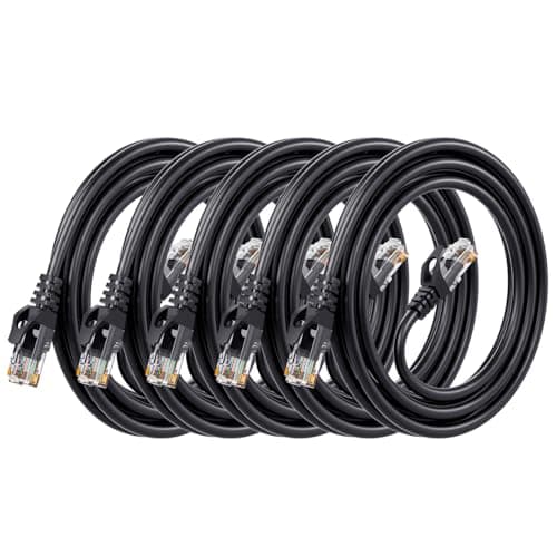 Image of ANLINK Cat6 Ethernet Cable, 5-Pack 2M/6ft in Black Color, Cat 6 Cable RJ45, LAN, 24AWG UTP, Network, Patch, Internet Cable (2 Meter/6 feet, 5 Pack)