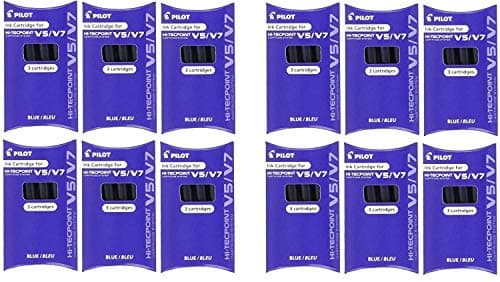 Image of Pilot Set of 12 Sets of 3 V5/7 Refillable Cartridges Blue