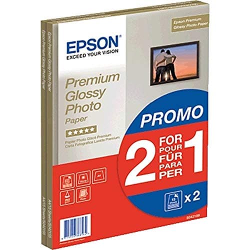 Image of Epson Premium Glossy Photo A4 Paper 2-for-1 (Pack of 15 + 15 Free) C13S042169, White