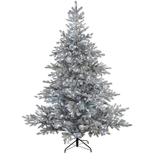 Image of WeRChristmas Pre-Lit Frost Vermont Spruce Multi-Function Christmas Tree with 500 Cool White LED Lights, Green, 7 feet/2.1 m