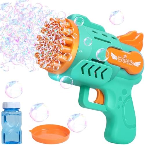 Image of Jiosdo Bubble Machine, 29 Holes Bubble Guns for Kids, Electric Silent Handheld Bubble Makers for Outdoor and Indoor Play