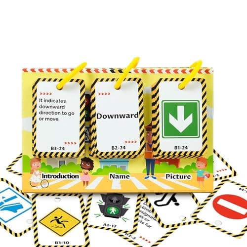 Image of Flash Cards for Studying, Learning Flash Map - 72x Road Signs Interactive Educational Flash Cards,Educational Traffic Toy, Traffic Rules Game for 3+ Years