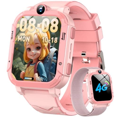 Image of Blackview 4G Kids Smart Watch for Boys Girls, GPS+LBS+Wi-Fi Tracker, SOS Call/Video Call/Phone Call/Voice Chat, Sleep Monitor, Pedometer, Class Mode, Camera, Games, Birthday Toys for 5-12 Year Olds
