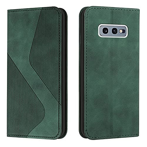 Image of Mo-Somnus Compatible with Samsung Galaxy S10E Case, Samsung S10E Case Flip Wallet Leather with Card Holder Folding Stand Magnetic Protect Shockproof Cover for Samsung S10E Phone Cases (Green)