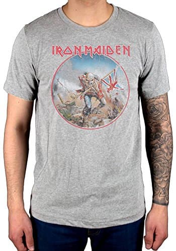 Image of AWDIP Mens Iron Maiden Trooper Vintage T - Shirt, Grey, M