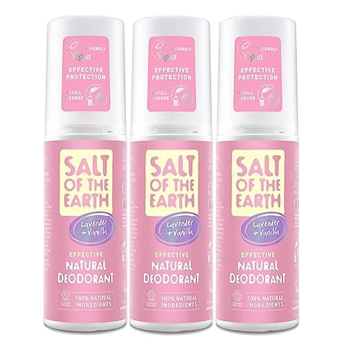 Image of Salt Of the Earth Women's Pure Aura Lavender & Vanilla Natural Deodorant Spray Refill, 100ml (Pack of 3)