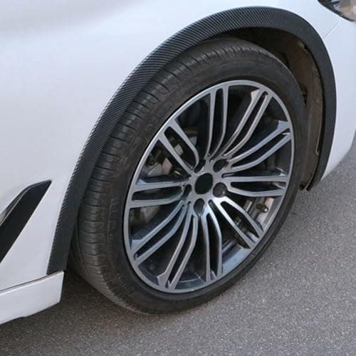 Image of Protective Rubber Car Wheel Arch Trim 150cm Sleek Carbon Fiber Design for Various Vehicles