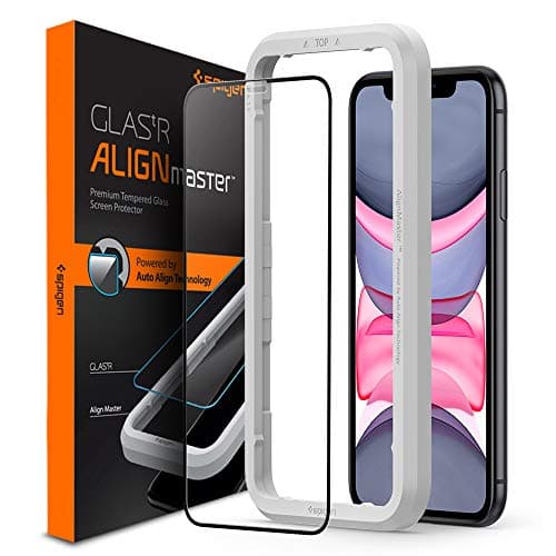 Image of Spigen AlignMaster Full Coverage Tempered Glass Screen Protector for iPhone 11 and iPhone XR - 1 Pack
