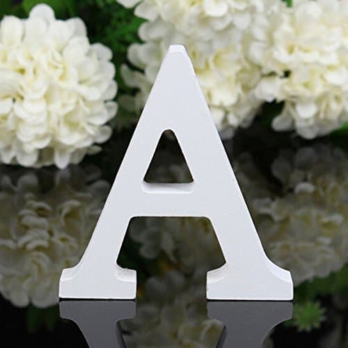 Image of Freeas Decorative Wood Letters, 26 Letters Wooden Alphabet Wall Letter for Children Baby Name Girls Bedroom Wedding Brithday Party Home Decor-Letters,Hight: 8cm/3" (Letter A)