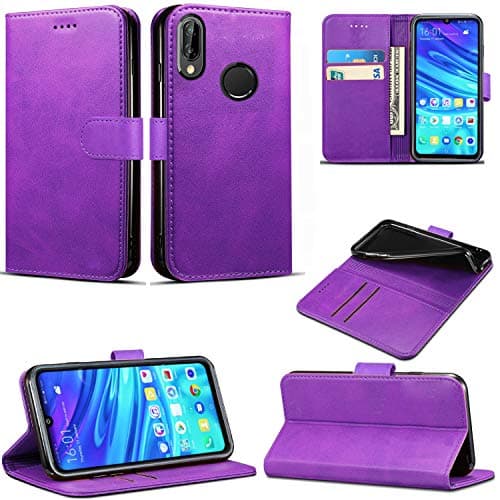Image of Mobile Stuff Huawei P Smart 2019 / Honor 10 Lite Case, Premium PU Leather Flip Wallet Phone Case Cover with Magnetic Closure Stand Card Holder for Huawei P Smart 2019 / Honor 10 Lite (Purple Book)
