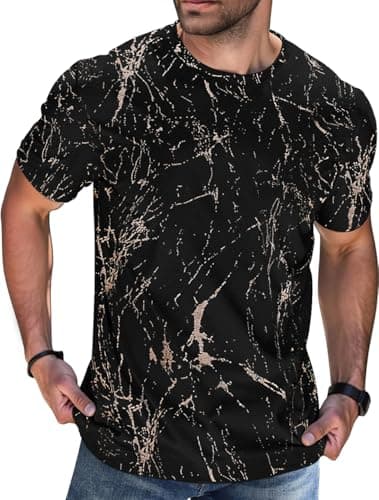Image of Furpazven Mens T Shirt UK Fashion Print Graphic Tshirt Hip Hop Casual T-Shirts Short Sleeve Tee Tops Shirts Black XXL