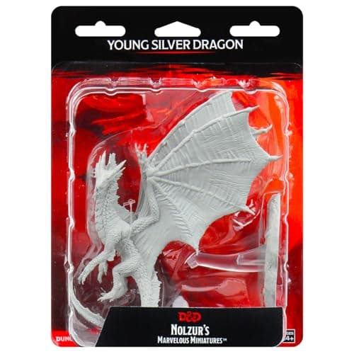 Image of WizKids D&D Nolzurs Marvelous Upainted Miniatures: Wave 11: Young Silver Dragon