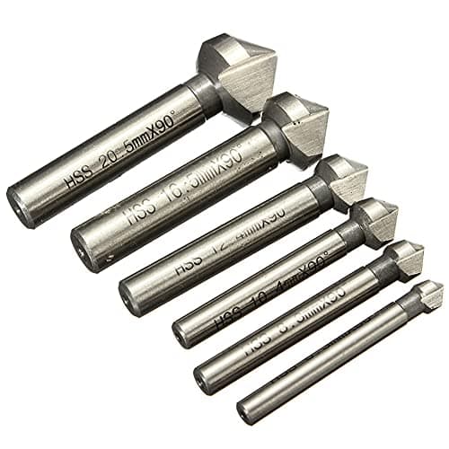 Image of 6Pcs Countersink 90°, 6.3-20.5 mm HSS Steel Countersink Drill Bit, Countersink Deburring Tools for Wood, Metal, Plastic