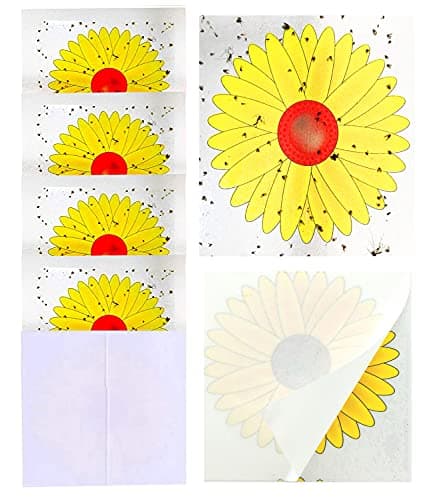 Image of 20PCS Floral Window Fly Stickers, Flies Sticker Trap for Indoor Insect Pest Attractor and Eliminator