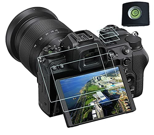 Image of HUIPUXIANG Top + Screen Protector for Nikon Z7 Z7 II Z6 Z6 II Camera with Hot Shoe Cover,0.3mm High Definition 9H Hardness Optical LCD Premium Glass Protective Cover [2+2 Pack]