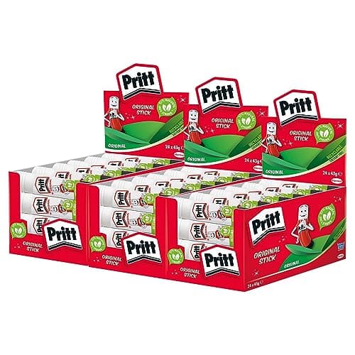 Image of Pritt Glue Stick, Safe & Child-Friendly Craft Glue for Arts & Crafts Activities, Strong-Hold adhesive for School & Office Supplies, 43 g Pritt Stick Bulk Buy 72 Pack