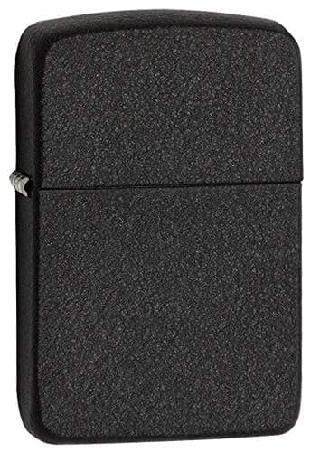 Image of Zippo - Windproof Lighter, 1941 Replica Case, Black Crackle, Base Model, Refillable, Reusable, Windproof Design, Gift Box, Made in the USA