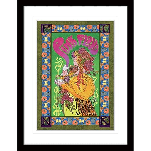 Image of Pink Floyd Poster Framed Print Concert Poster Collector's Edition ('66 Gig White Border Design) 30x40cm Frame - Official Merchandise
