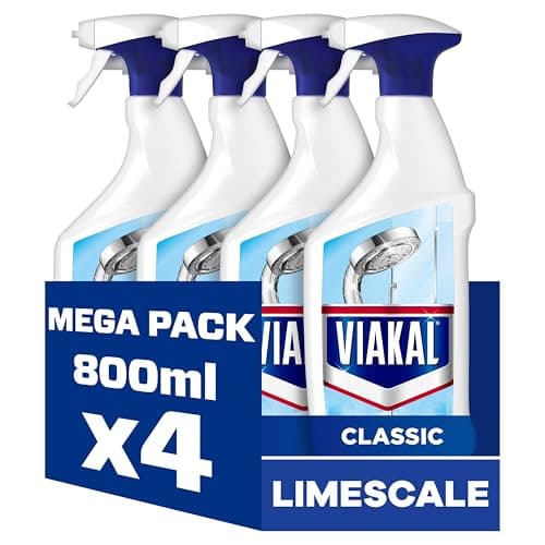Image of Viakal Classic Limescale Remover Spray, 4 x 800ml, to Remove Up to 100% Of Limescale with Anti-Droplet Technology