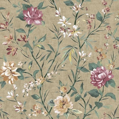 Image of Holden Eastern Horizons Oriental Trail Wallpaper - Floral Flowers Botanical Naturistic - Stylish Trendy Feature Wall Taupe (13821)