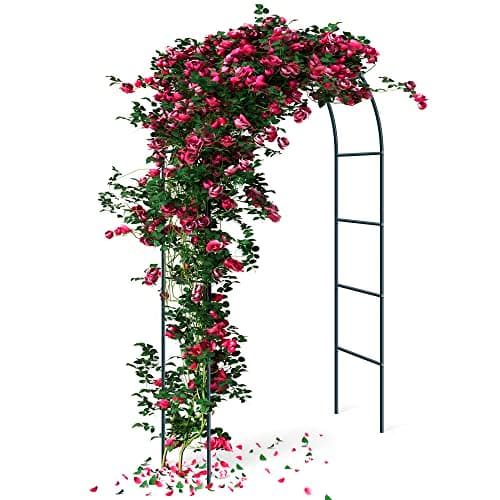 Image of Vencier Metal Garden Arbor Arch Steel Frame Garden Arch for Climbing Plants, Roses, Indoor/Outdoor, Great for Backyard, Lawn, Patio, Courtyard, Wedding Decorations