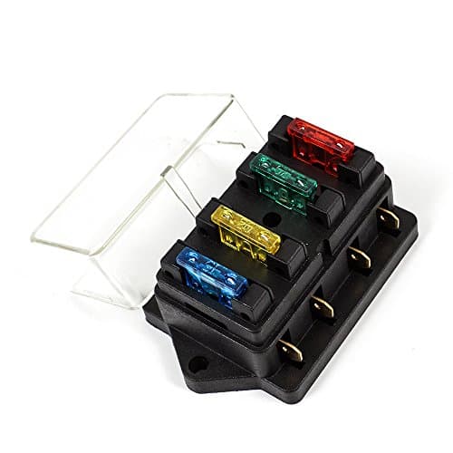 Image of 12V/24V car Blade Holder Fuse Box-4 Way Circuit ATO Standard Blade Fuse Build in Box Holder