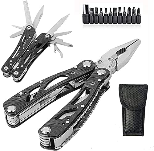 Image of Grizef Multitool Pliers, Durable Stainless Steel 24-in-1 Multi-Purpose Pocket Folding Pliers with Screwdriver Kits, Outdoor Multi-Functional Utility Tools for Outdoor Activities, DIY Activities