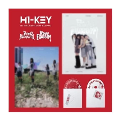 Image of H1-KEY Rose Blossom 1st Mini Album CD+Folding poster on pack+Photobook+Photocard+Postcard+Tracking (A Version)