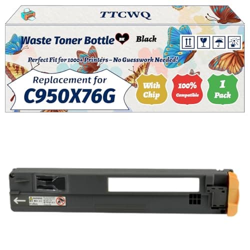 Image of Compatible for Lexmark C950X76G Waste Toner Bottle Work for Lexmark C950de X950 X950de X954de X950dhe X952 Printers (1 Pack Black)