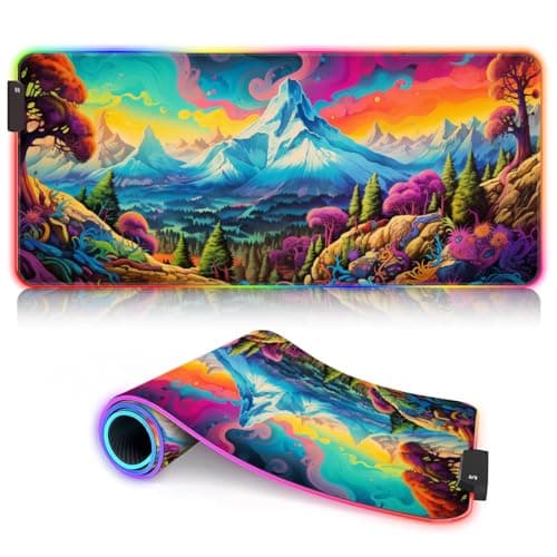 Image of - Gaming Mouse Pad Labrador RGB Gaming Mouse Pad Mat Professional (23.6x13.8x 0.12 inches Oversized Mouse Pad Nonslip Base and Waterproof 9 static colors and 3 dynamic
