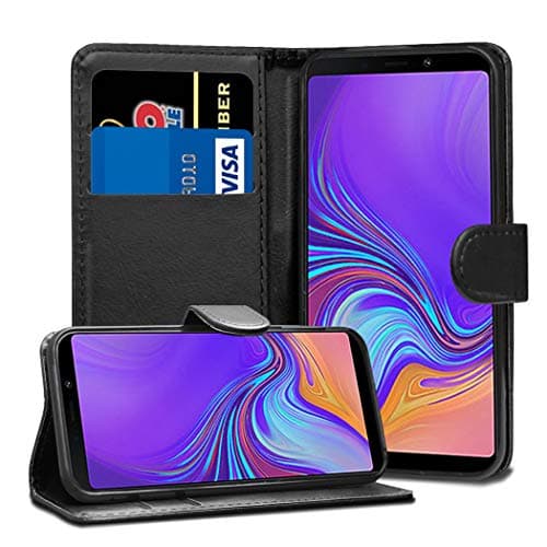 Image of GAPlus Samsung Galaxy A9 2018 Cases - Premium Wallet Leather Flip Case Cover For Samsung Galaxy A9 2018 [Card Holder] [Magnetic Closure] (Black)