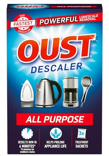 Image of Oust Powerful All Purpose Descaler, New Formula, Limescale Remover – Optimal for Kettles, Coffee Machines, Irons and Shower Heads, 3 pack, unscented