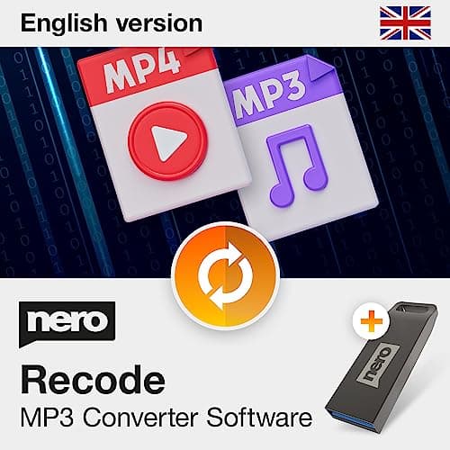 Image of Nero Recode on USB Stick | Audio & Video Converter | Convert MP3, MP4, WAV, FLAC, AVI, MOV | DVD to Digital | HEVC/H.265 Support | Lifetime Licence | 1 PC | Windows 11/10/8/7