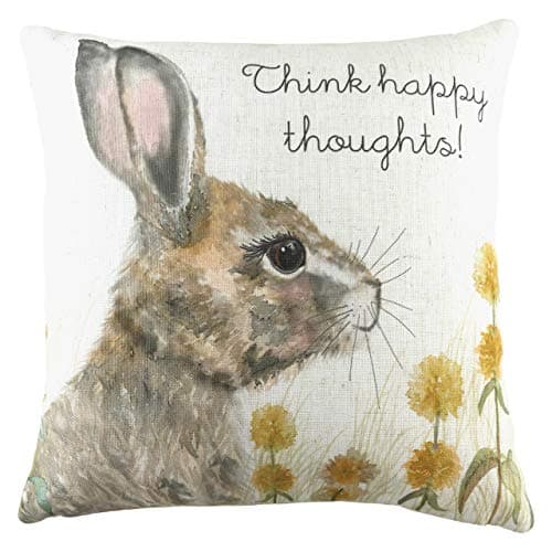 Image of Evans Lichfield Woodland Hare Thoughts Polyester Filled Cushion, Multicolour, 43 x 43cm