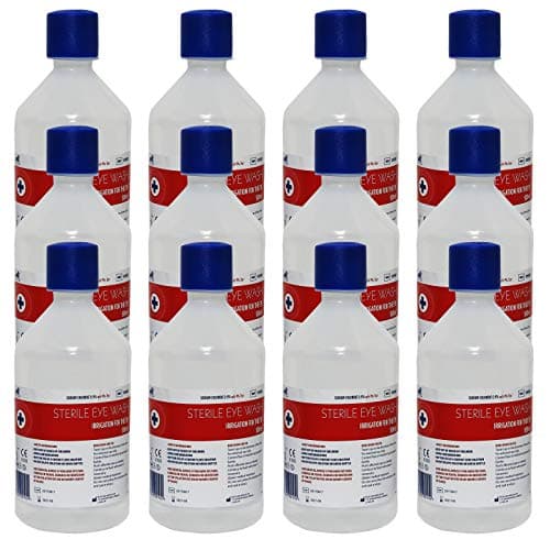 Image of 500ml Blue Lion Sterile Saline Eye Wash Cleaning Cleansing Solution Bottle - (12 Bottles x 500ml)