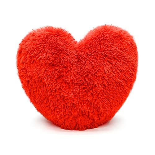 Image of NIGHTZONE Teddy Cuddles Heart Shape 3D Fleece Filled Cushion Soft Comfortable Warm & Cozy Home Decor Size 38cm 100% Polyester Teddy Heart (Red)