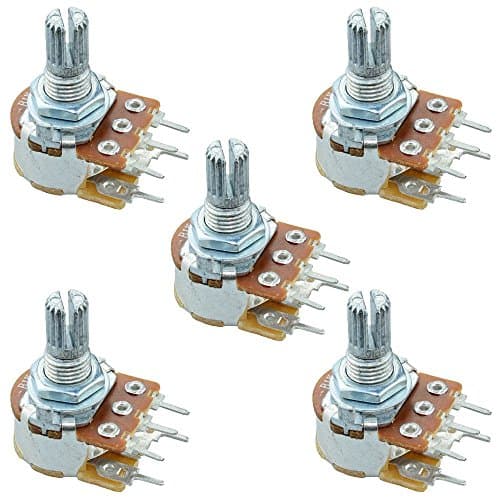 Image of 10K Logarithmic 16mm Potentiometer with Switch (Pack of 5)