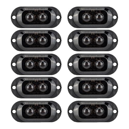 Image of Krtopo 10PCS LED Side Marker Lights 12-24V LED Side Indicator Trailer Corner Position Lamps 3000k Warning Light Universal Waterproof for Truck RV Caravan Lorry Car Bus (Amber, 65mm*28mm*10mm)